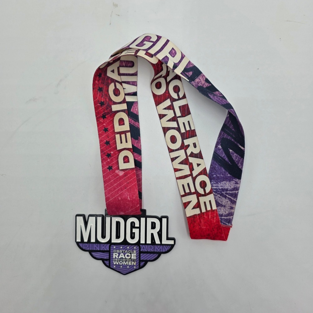 Mudgirl Pink Army Obstacle Race Finisher Medal Sportera Events Women Fitness